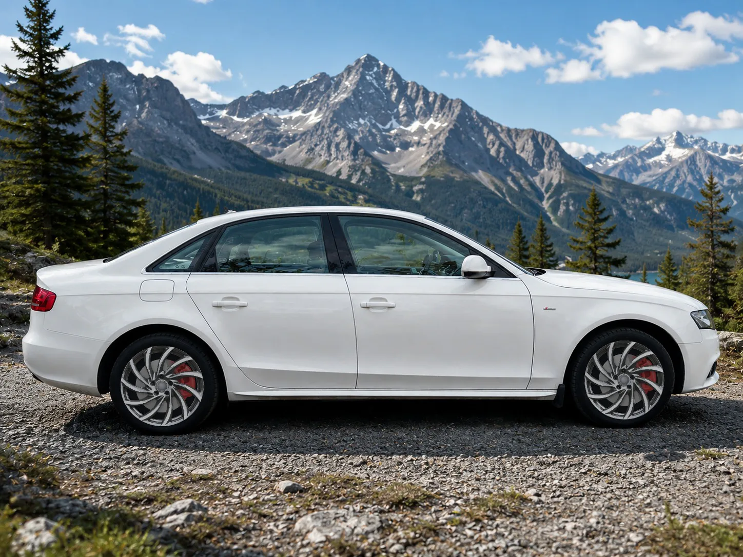 Пример автомобиля Audi A4 после виртуальной примерки дисков в DiskFit